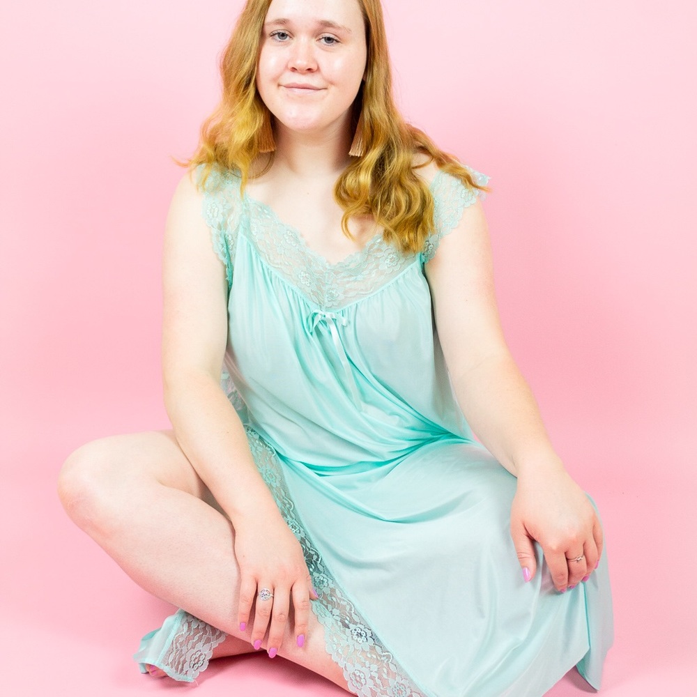 Mint Colored Lingerie Nightgown, Size 1X